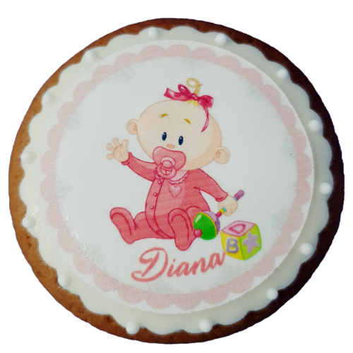Turta dulce bebelus roz botez